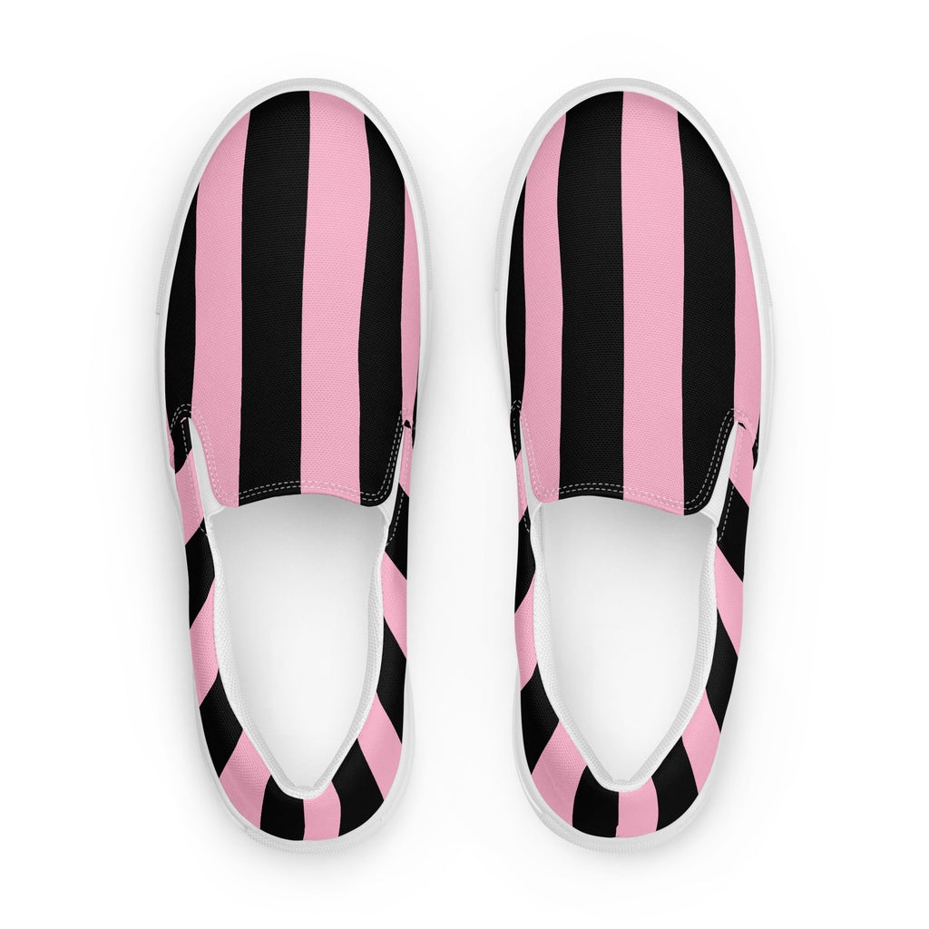 Candy Cane Mark Stripe Women’s Canvas Slip-On Flat Deck Shoe