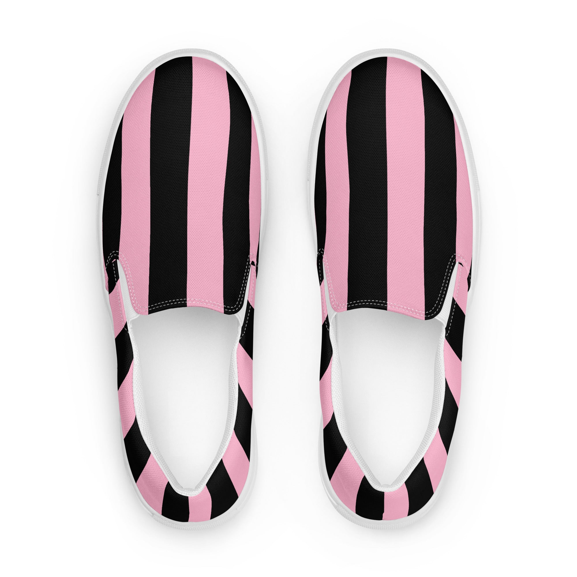 Candy Cane Mark Stripe Women’s Canvas Slip-On Flat Deck Shoe
