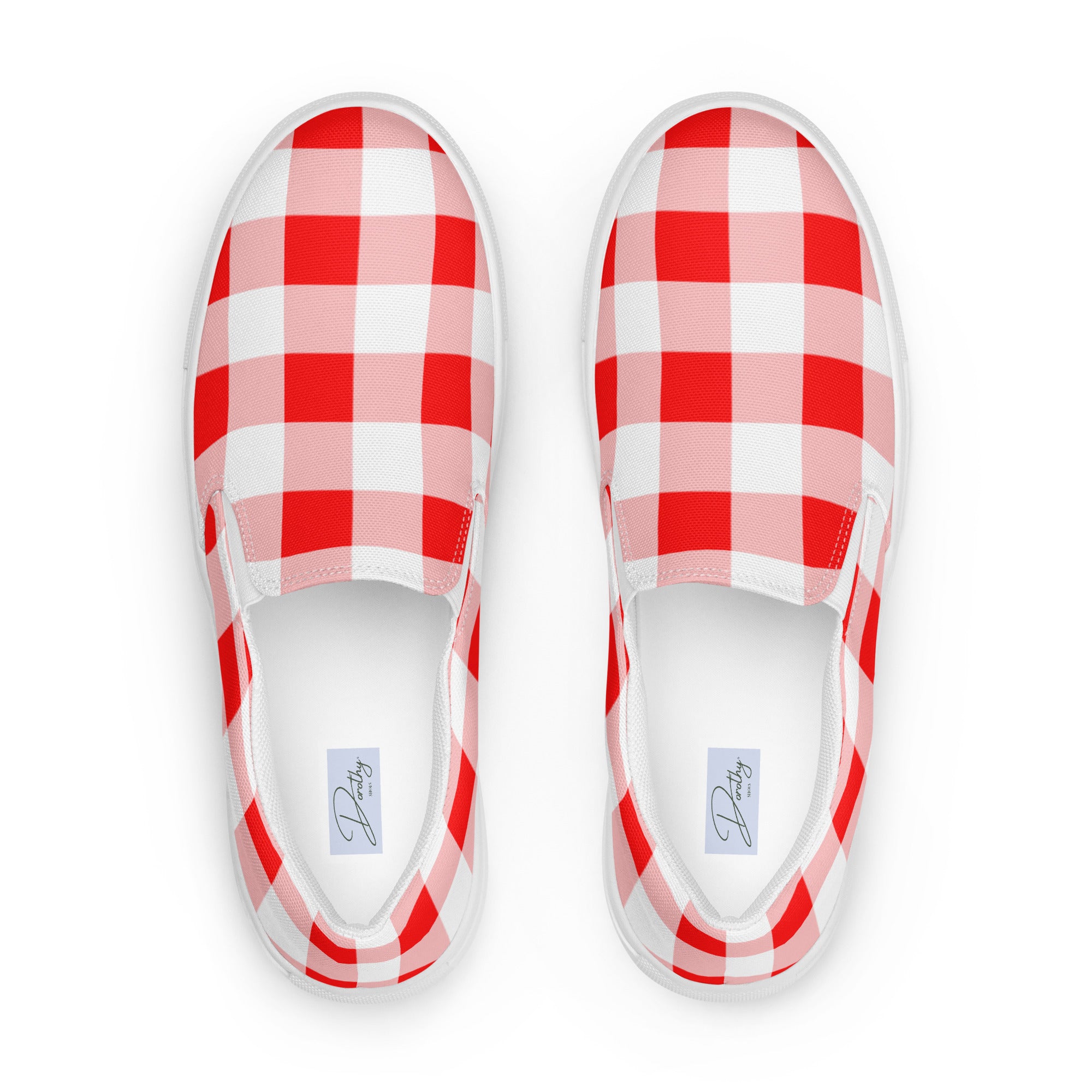 Red and white gingham shoes sale