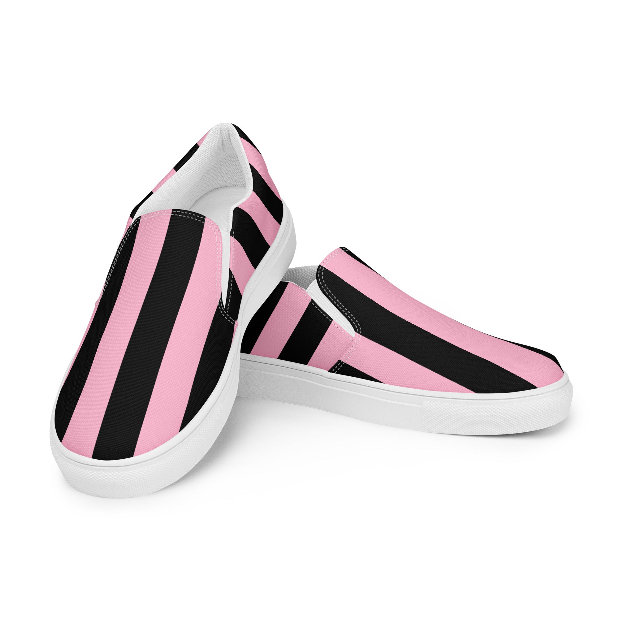 Candy Cane Mark Stripe Women’s Canvas Slip-On Flat Deck Shoe