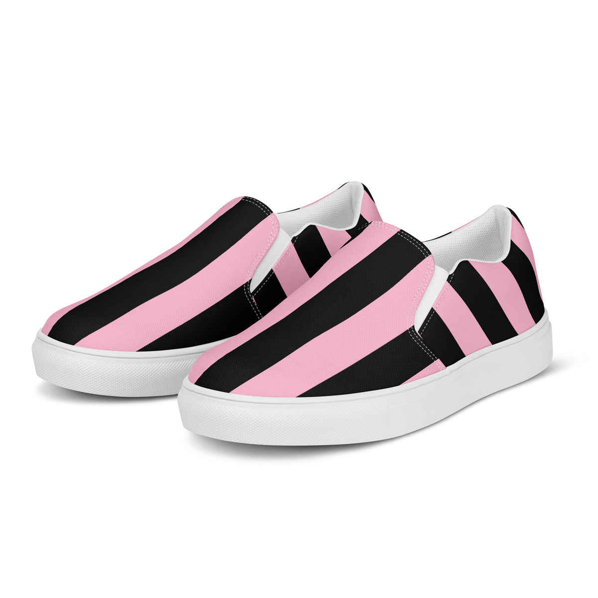Candy Cane Mark Stripe Women’s Canvas Slip-On Flat Deck Shoe