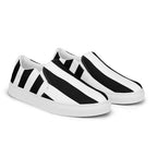 Black & White Mark Stripe Women’s Canvas Slip-On Flat Deck Shoe