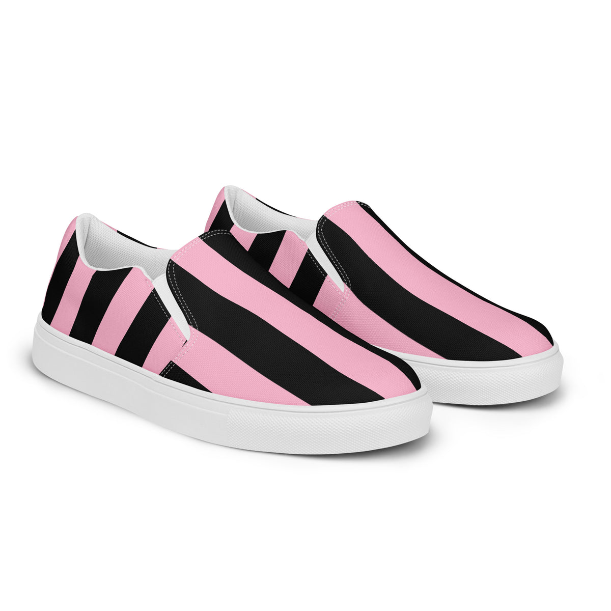 Candy Cane Mark Stripe Women’s Canvas Slip-On Flat Deck Shoe