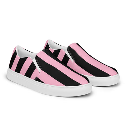 Candy Cane Mark Stripe Women’s Canvas Slip-On Flat Deck Shoe | Pinup Couture Relaxed