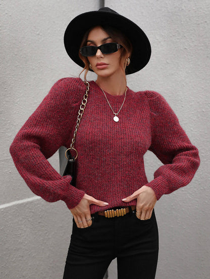 Miss Puff Lantern Sleeve Sweater in Red, Orange, Blue, or Green