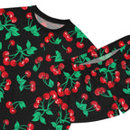 TGIF Sleepover PJs in Black Cherry Girl Tee & Pajama Shorts-Set