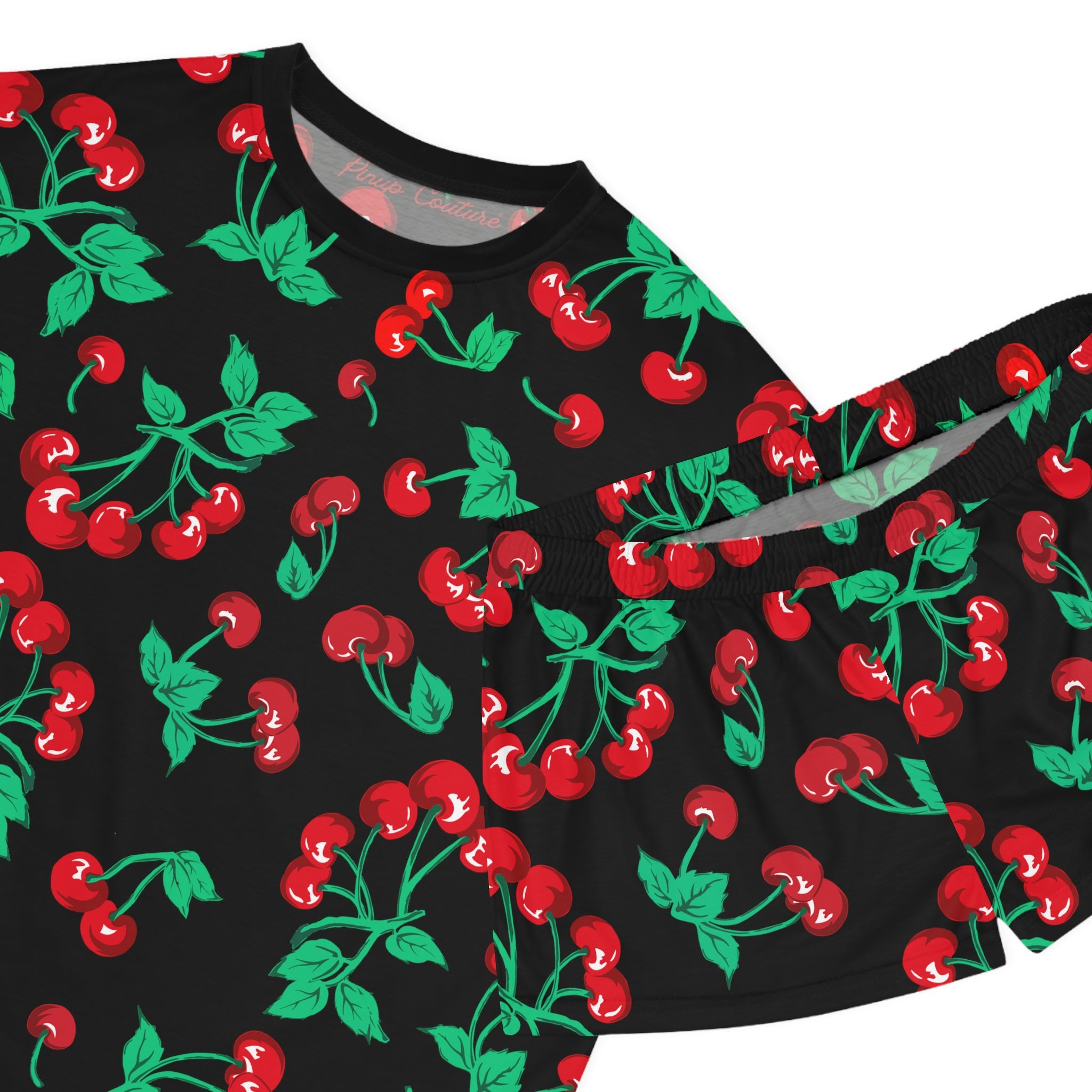 TGIF Sleepover PJs in Black Cherry Girl Tee & Pajama Shorts-Set