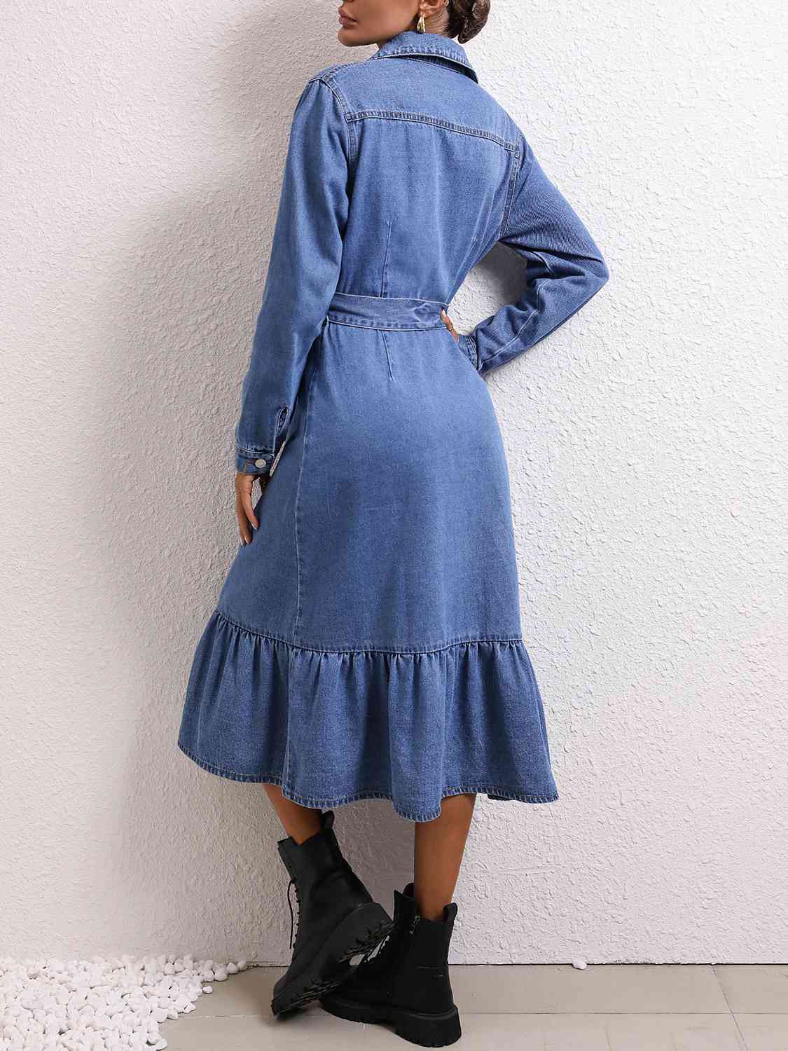 Petite Blue Tencel Midi Dress – Ro&Zo