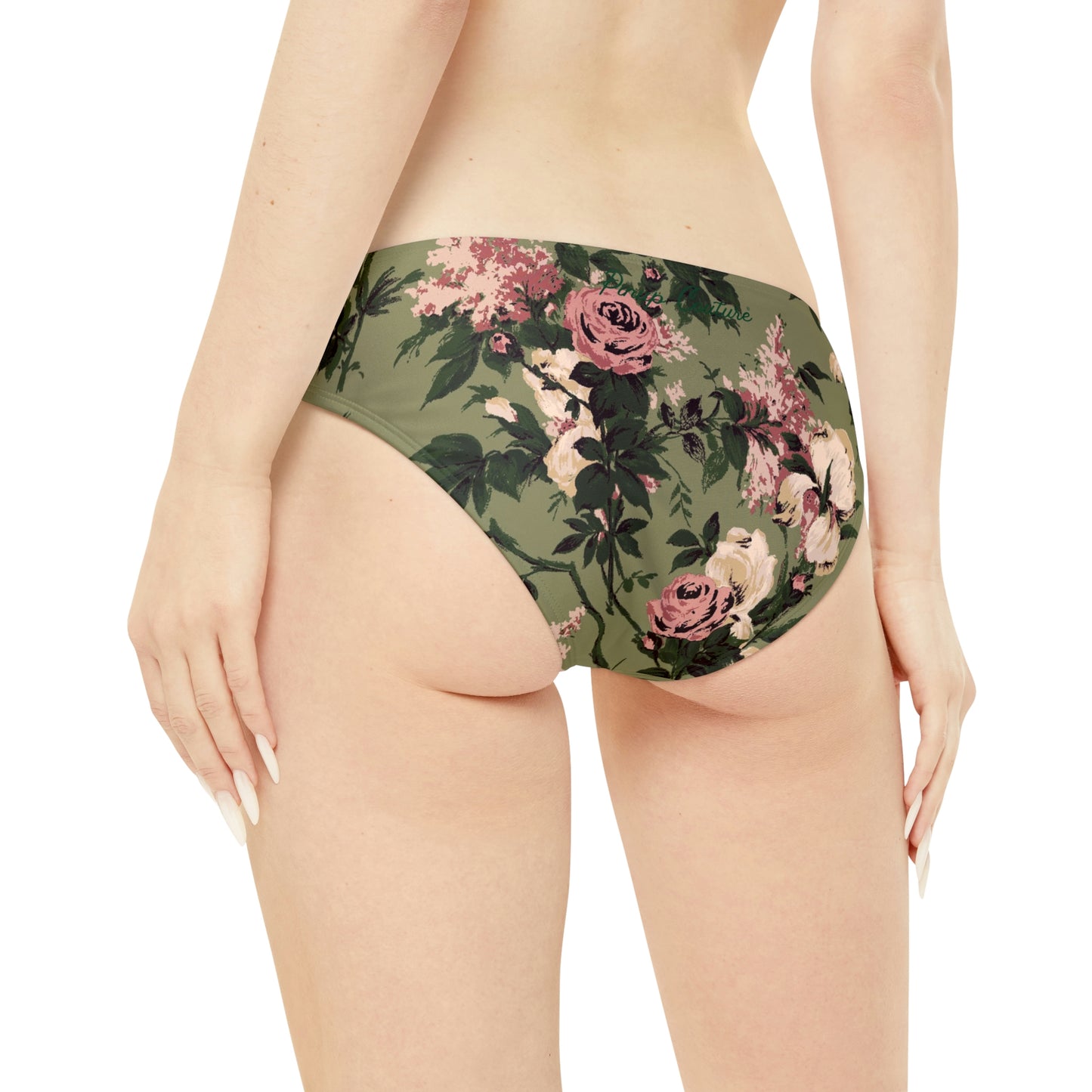 Alex Caledonia Green Bella Roses Strappy Bikini Set  | Pinup Couture Swim