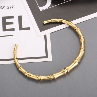 Cane Stainless Steel Bamboo Shape Bracelet | 2 Colors