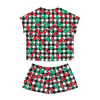TGIF Sleepover PJs in Black & White Gingham Cherry Girl Tee & Pajama Shorts-Set