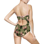 Devon Green Caledonia Bella Roses Strappy One-piece Swimsuit