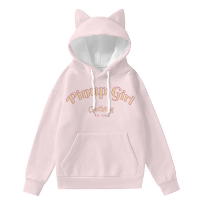 Pinup Girl Logo Cat Ear Hoodie - Pink | Pinup Girl Clothing