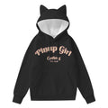 Pinup Girl Logo Cat Ear Hoodie in Black