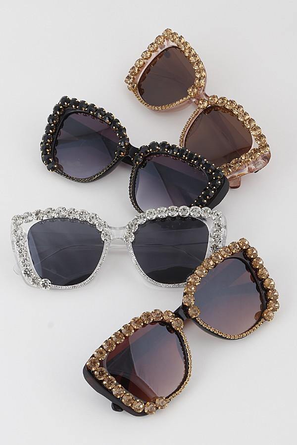 Julia Jeweled Sunglasses in Gold - pinupgirlclothing.com