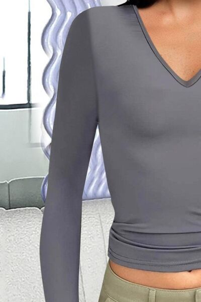 Remi V-Neck Long Sleeve T-Shirt | 10 Colors