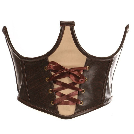 Titania Faux Leather Medieval Style Steel Boned Lace Up Corset
