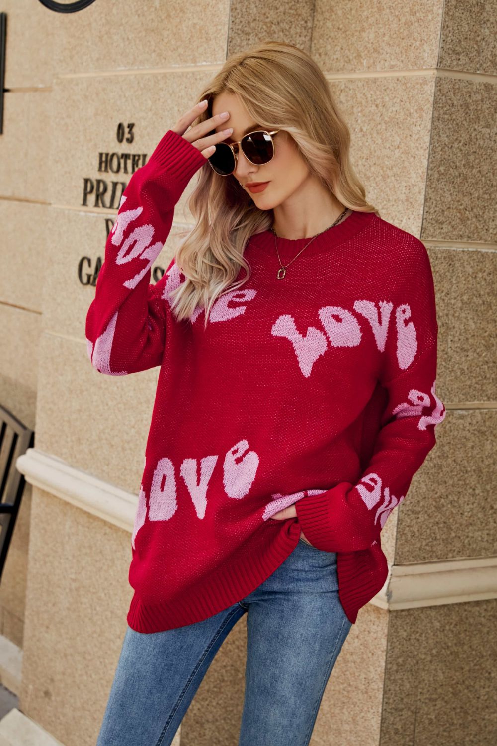 Groovy Love Slouch Sweater in Black or Red
