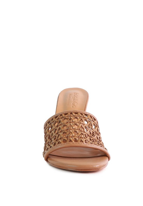 woven slide mules