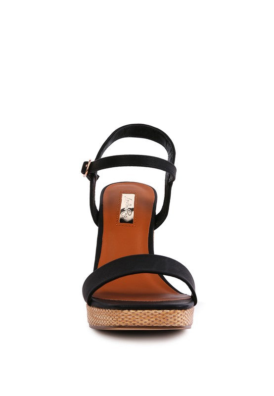 Brinley Vintage Style 70s Woven Block Heel Platform Sandals Shoes | Rag Company