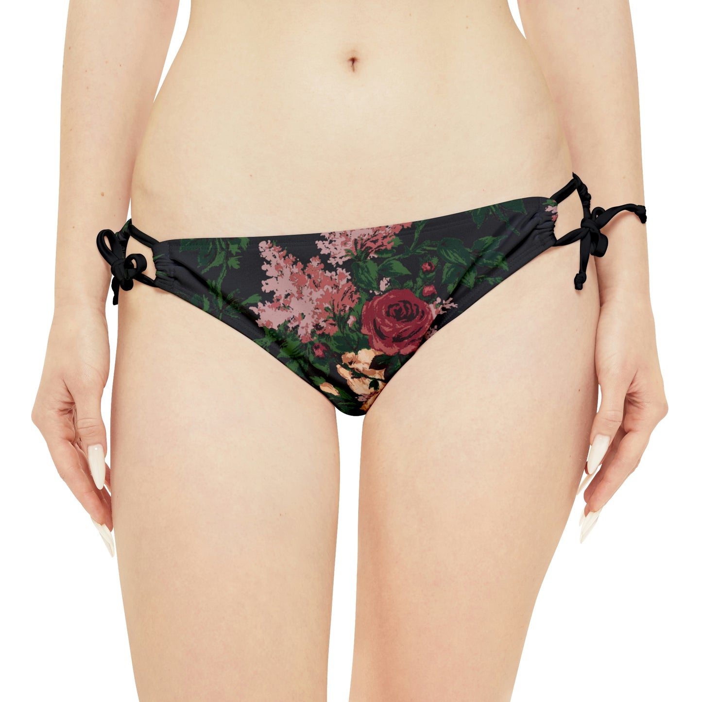 Antoinette Dark Bella Roses Strappy Bikini Set  | Pinup Couture Swim