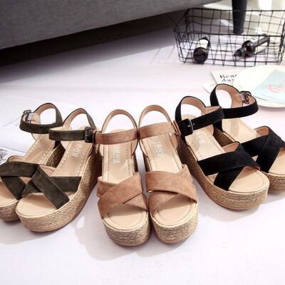 Lucy Crisscross Open Toe Wedge Sandals | 3 Colors