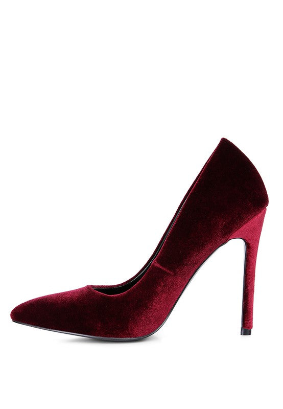 Velvet high heel shoes Clearance