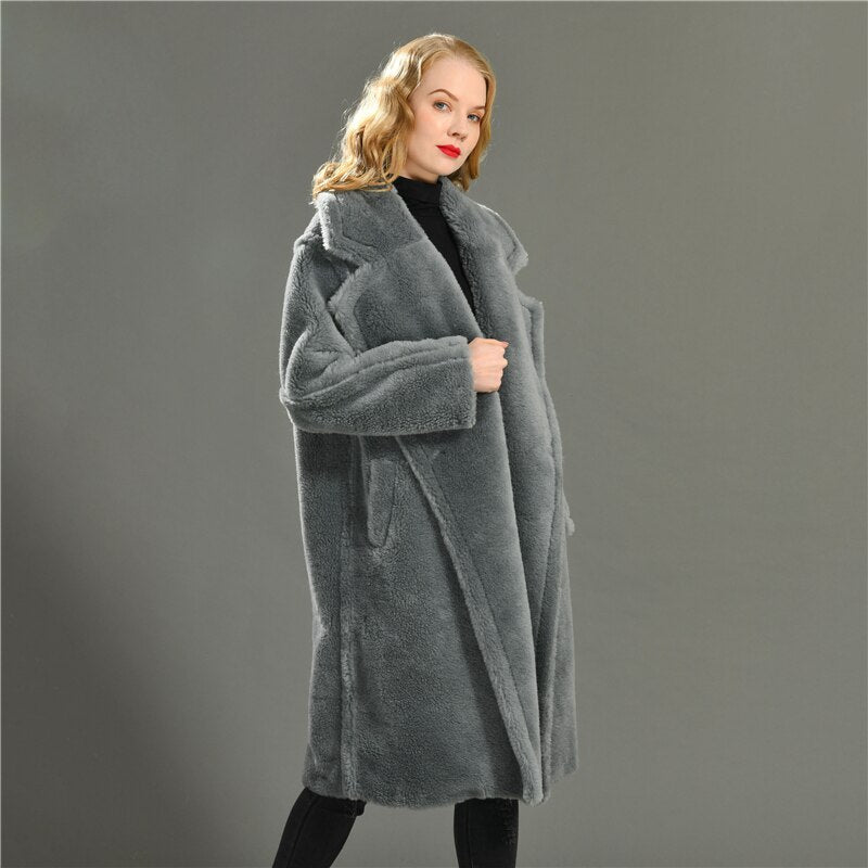 Genuine Wool Vintage Style Teddy Bear Fur Borgana Winter Coat