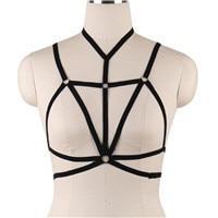 Don't Cross Her Black Elastic Cross Body Harness | Marigold Shadows