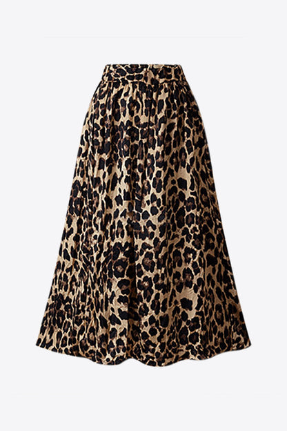 Rowr A-Line Leopard Print Maxi Swing Skit | Poundton