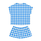TGIF Sleepover PJs in Beyond Blue Gingham Tee & Pajama Shorts-Set