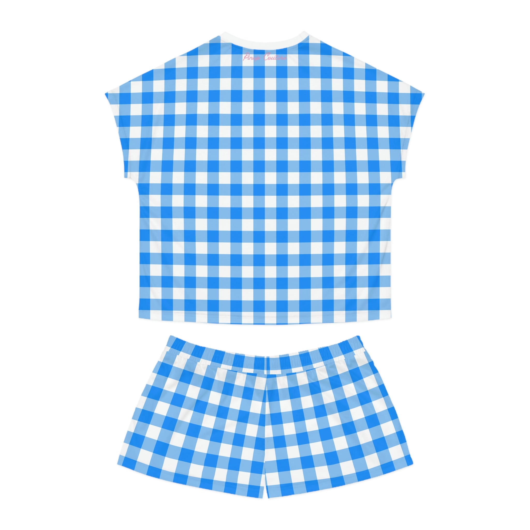 TGIF Sleepover PJs in Beyond Blue Gingham Tee & Pajama Shorts-Set