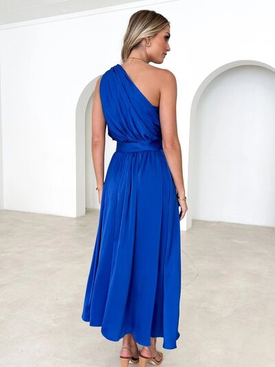 Annalyse Ruched One Shoulder Dress| 6 Colors