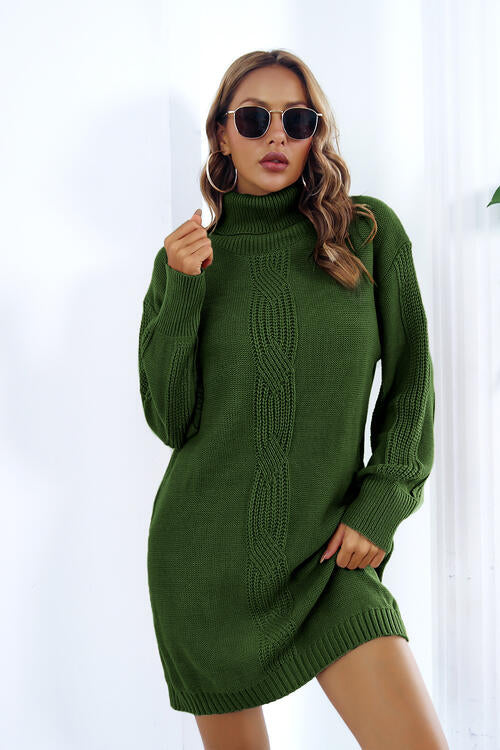 Nelly in New York Turtleneck Braided Sweater Dress | 3 Colors