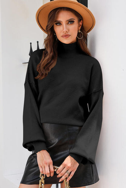 Zelda Turtleneck Lantern Sleeve Sweater | 3 Colors