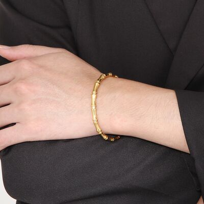 Cane Stainless Steel Bamboo Shape Bracelet | 2 Colors