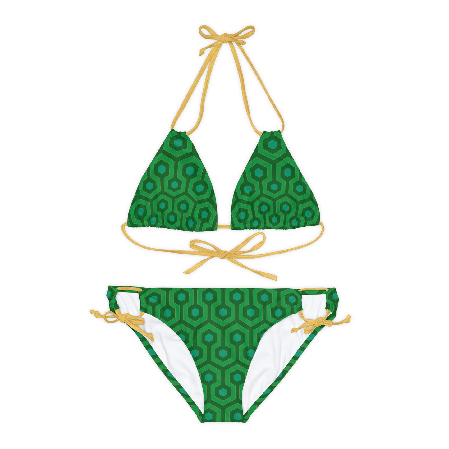 Alex Green & Gold Hotel Hexagon Strappy Bikini Set | Pinup Couture Swim