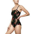 Devon Dark Bella Roses Strappy One-piece Swimsuit