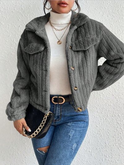 London Hot Fuzzy Button Up Jacket | 9 Colors