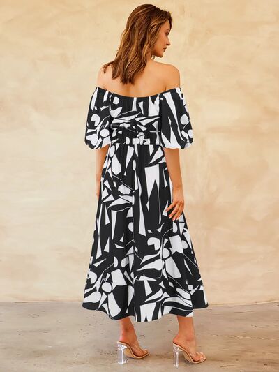 Peggy Printed Off-Shoulder Balloon Sleeve Dress | 4 Colors