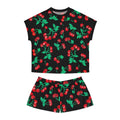 TGIF Sleepover PJs in Black Cherry Girl Tee & Pajama Shorts-Set