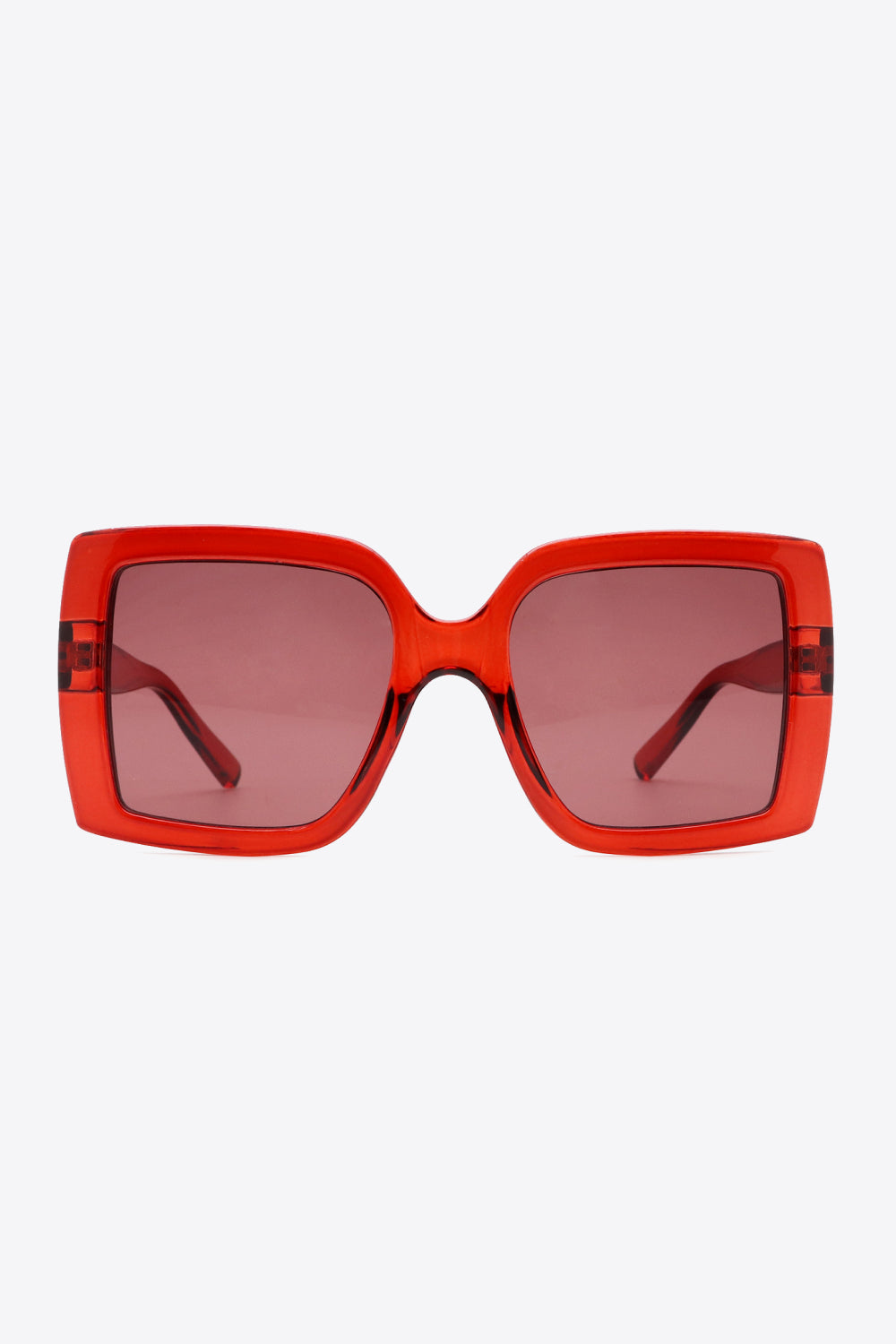 70's Hollywood Red Acetate Lens Square Frame Sunglasses