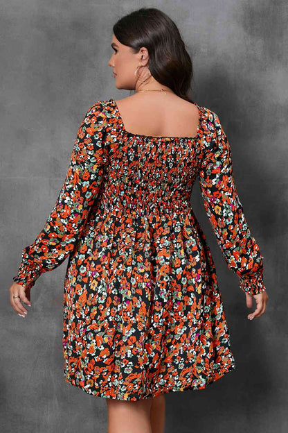 Rebel 60's Plus Size Floral Mini Dress in Multicolor