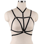 Don't Cross Her Black Elastic Cross Body Harness
