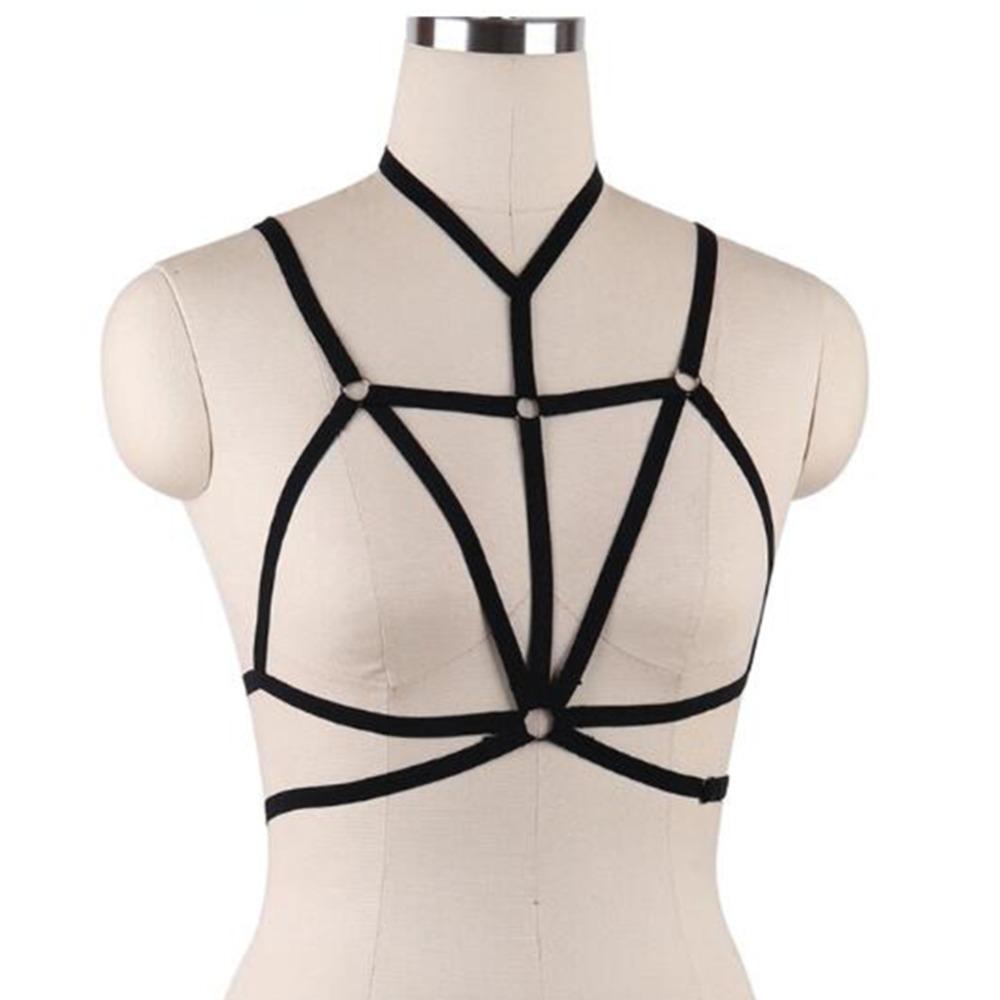 Don't Cross Her Black Elastic Cross Body Harness