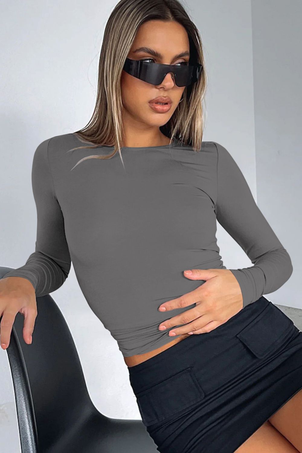 Basic Layering Boat Neck Long-Sleeve Top | 6 Colors