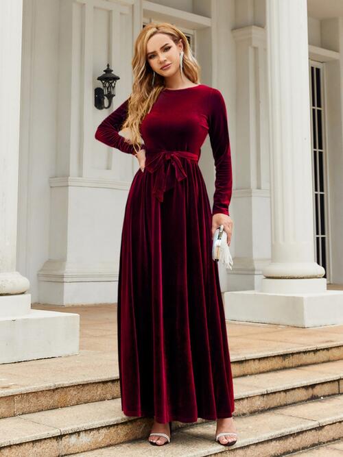 Luana First Lady Round Neck Long Sleeve Maxi Dress | 6 Colors