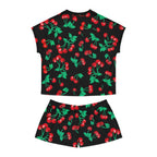 TGIF Sleepover PJs in Black Cherry Girl Tee & Pajama Shorts-Set