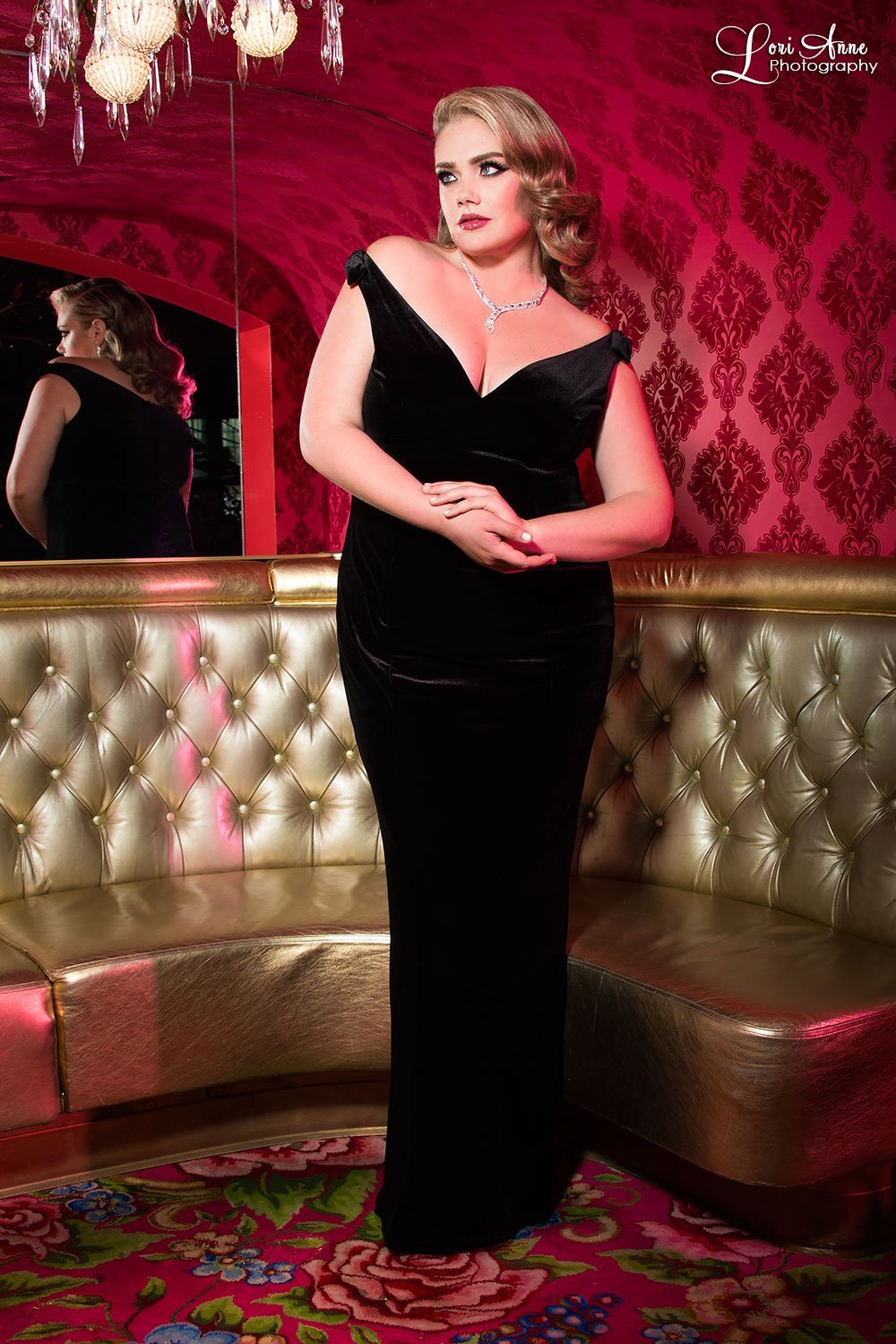 Laura Byrnes California Gilda Gown in Black Velvet