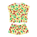 TGIF Sleepover PJs in Cherry Girl Yellow & White Gingham Tee & Pajama Shorts-Set